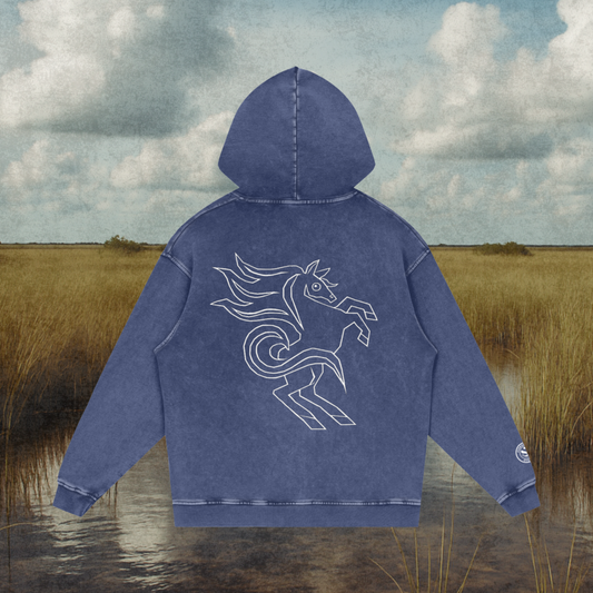White Horse Outline Hoodie