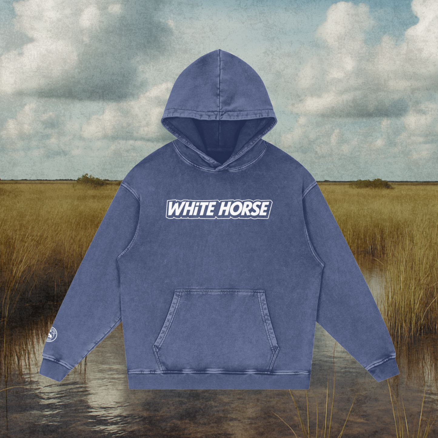 White Horse Outline Hoodie